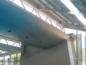 Acoustic curved bulkheads, sloping ceiling sections, partitions and linings