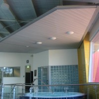 Spa Ceiling Acoustic Bulkhead – Colorbond MiniI Orb Ceiling Tiles